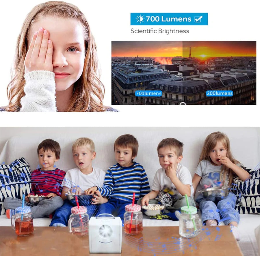 Portable HD Projector – Home Cinema & Outdoor Entertainment (Perfect for Kids and Family) Shop N Cart