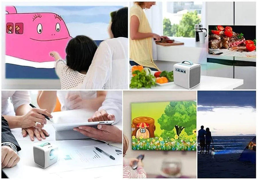 Portable HD Projector – Home Cinema & Outdoor Entertainment (Perfect for Kids and Family) Shop N Cart
