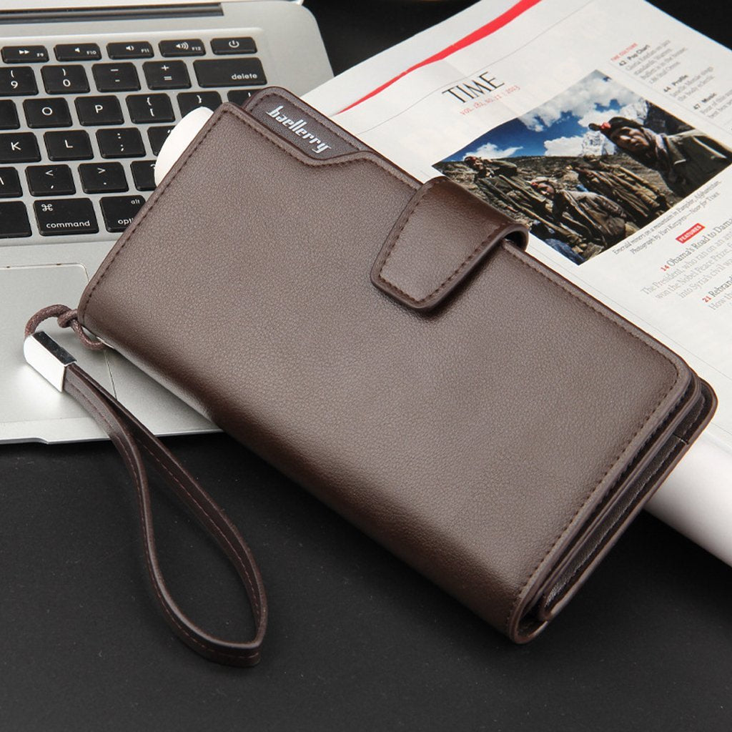 Premium PU Leather Black Men's Wallet - Stylish & Durable Handbag Shop N Cart