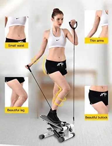 Foot Stepper Exercise Machine – Adjustable Height Stepper with Resistance Bands & LCD Monitor Shop N Cart
