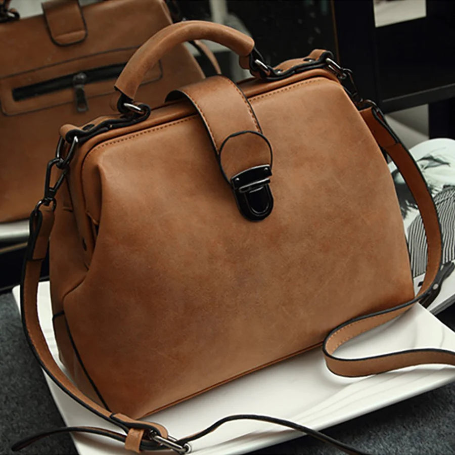 Scrub Leather Handbag Shop N Cart