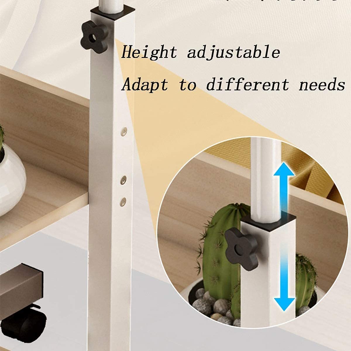 Over-Bed Laptop Table with Adjustable Height & Double Shelves - Perfect for UAE Homes Shop N Cart
