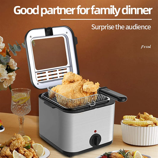 Household Electric Deep Fryer – 2.5L Stainless Steel Fryer for Home & Commercial Use Shop N Cart