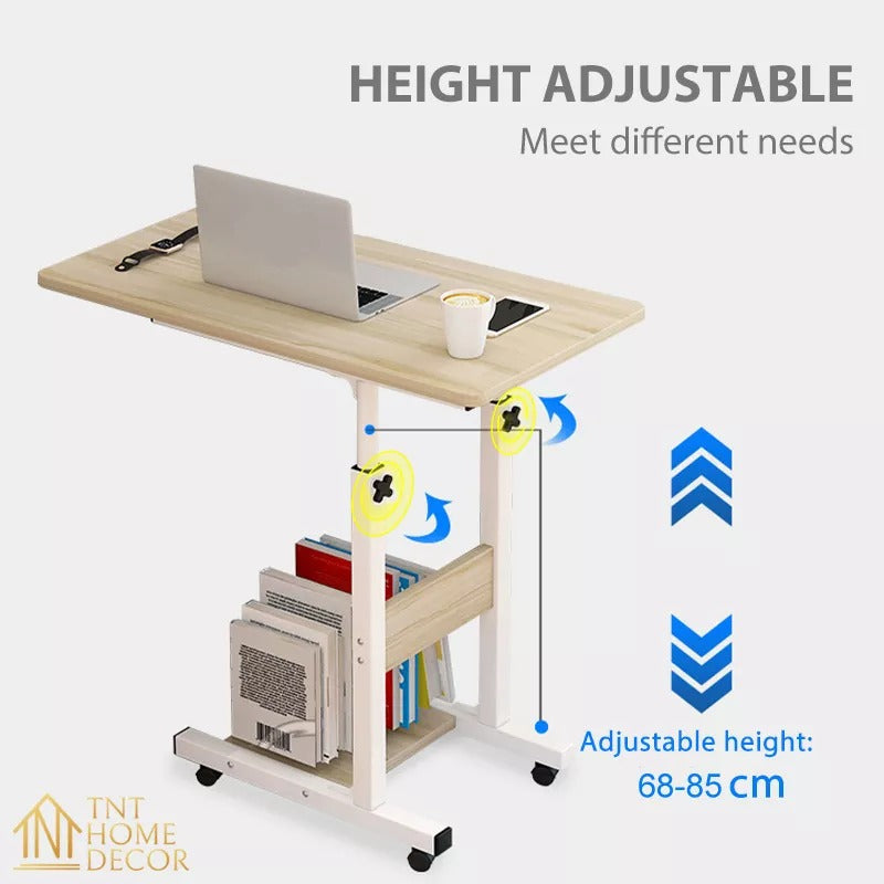 Over-Bed Laptop Table with Adjustable Height & Double Shelves - Perfect for UAE Homes Shop N Cart